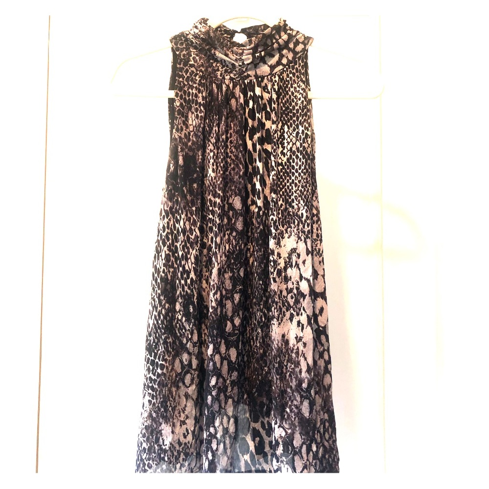 Sleeveless Snakeskin Print Blouse